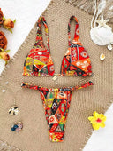 Traje de baño de 2 piezas estampado floreado