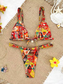 Traje de baño de 2 piezas estampado floreado