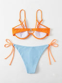 Conjunto de bikini solido de sujetador con aro