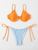 Conjunto de bikini solido de sujetador con aro