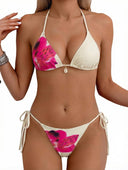 Conjunto de bikini halter estampado