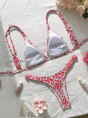 Set 2 piezas bikini panty semi hilo estampado