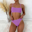 Conjunto de bikini unicolor talle alto