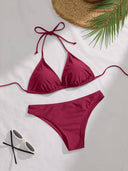Set de 2 piezas bikini clasico unicolor