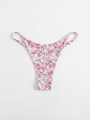 Conjunto de bikini estampado con detalle dorado