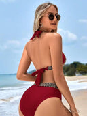Set de 2 piezas bikini con detalle dorado