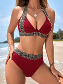 Set de 2 piezas bikini con detalle dorado