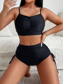 Set de 2 piezas tankini negro de shorts