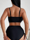 Set de 2 piezas tankini negro de shorts