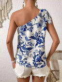 Blusa de una tirante estampado floral