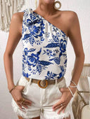 Blusa de una tirante estampado floral