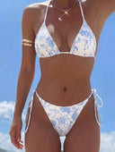Conjunto de bikini estampado floreado