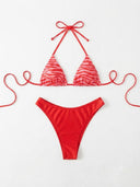 Set 2 piezas bikini con estampado parte superior