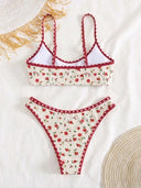 Traje de baño bikini estampado floreado