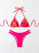 Set de 2 piezas traje de baño con estampado