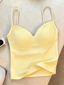 Tops de tirante ajustado unicolor (no trae almohadillas)