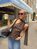 PROXIMAMENTE LUNARES blusa asimetrica de hombros descubiertos - ArmasStyle