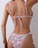 Set 2 piezas bikini estampado con tirante fruncido - ArmasStyle