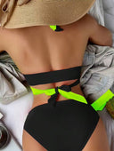 Set de 2 pieza bikini negro con verde neon - ArmasStyle