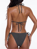 Set de 2 piezas bikini unicolor tela acanalada - ArmasStyle