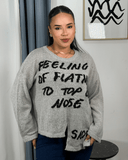 Sueter jersey tejido con diseño rasgado - ArmasStyle