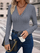 SUETER CUELLO V MANGA LARGA