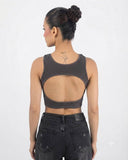 Tops de tirantes y espalda con escote unicolor - ArmasStyle