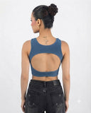 Tops de tirantes y espalda con escote unicolor - ArmasStyle