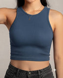 Tops de tirantes y espalda con escote unicolor - ArmasStyle