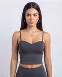 Tops de tirantes y espalda con escote unicolor - ArmasStyle