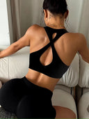 Tops deportivo unicolor espalda cruzada - ArmasStyle