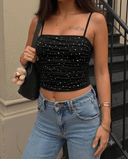 Tops halter corto con destellos - ArmasStyle