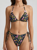 Traje de baño 2 piezas bikini estampado floreado y lazos - ArmasStyle