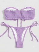 Traje de baño 2 piezas sin tirantes y detalle frucido - ArmasStyle