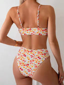 Traje de baño de 2 piezas estampado floreado - ArmasStyle