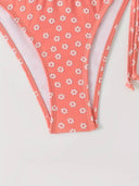 Traje de baño de 2 piezas estampado floreado con nudo - ArmasStyle