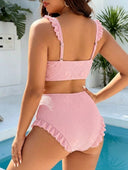 Traje de baño de 2 piezas unicolor con textura - ArmasStyle