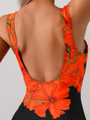 Traje de baño de una pieza con estampado floreado - ArmasStyle
