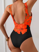 Traje de baño de una pieza con estampado floreado - ArmasStyle