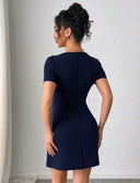 Vestido ajustado con lazos de manga corta - ArmasStyle