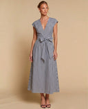 Vestido ajustado con lazos frontal a raya - ArmasStyle