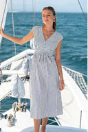 Vestido ajustado con lazos frontal a raya - ArmasStyle