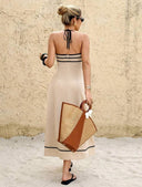 Vestido casual con escote halter y espalda descubierta - ArmasStyle