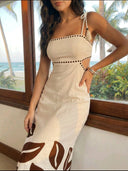Vestido casual estampado de hojas - ArmasStyle