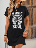 Vestido comodo holgado con letras impresas - ArmasStyle