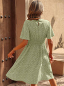 Vestido con estampado de corazon manga mariposa - ArmasStyle