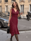 Vestido con estampado de lunares dorado - ArmasStyle