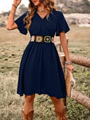 Vestido con estampado floral manga corta - ArmasStyle