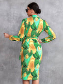 Vestido con estampado manga larga - ArmasStyle