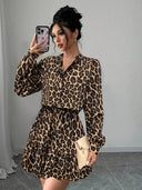 Vestido corto de mujer versatil estampado animal-print - ArmasStyle